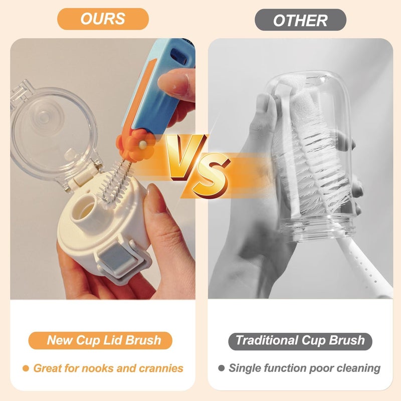 DWNDN 3 in 1 Cup Lid Gap Cleaning Brush Set, Bottle Cleaning Brush Multifunctional Bottle Cleaner Brush Home Kitchen Cleaning Tools, 3PCS - Image 3